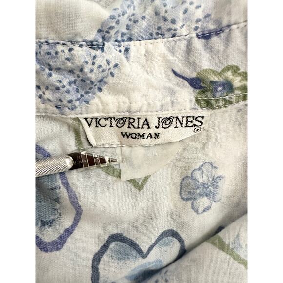 Vintage 80s 90s Heart Floral Novelty Print Button Front Plus Lightweight Top - Picture 12 of 14